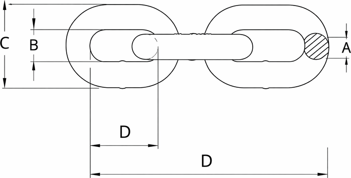 Desenho técnico — Corrente de Elos Grau 8
